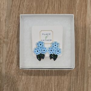 Place & Gather Blue Floral Earrings